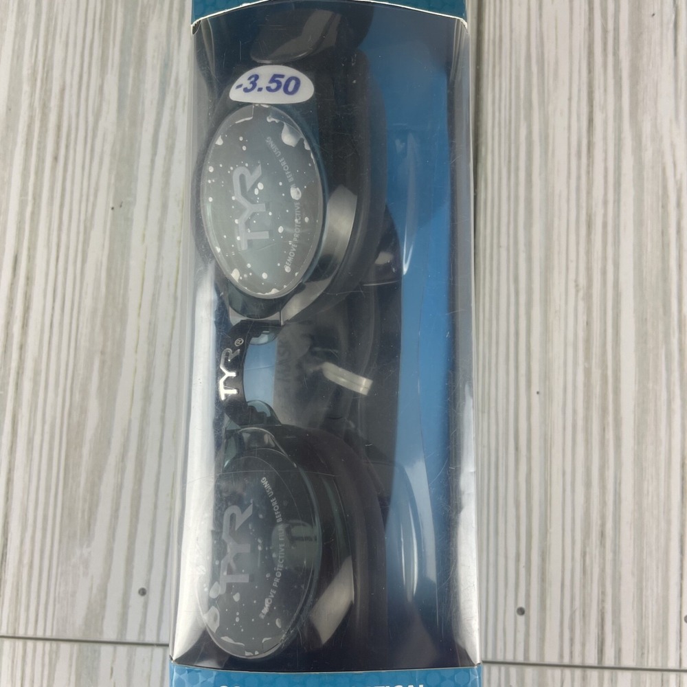 TYR Corrective Optical Swim‎ Goggles -3.50 Clear Lens Durafit Adjustable SMOKE - Picture 2 of 6